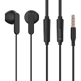 CELEBRAT earphones με μικρόφωνο G23, 3.5mm, 1.2m, μαύρα G23-BK