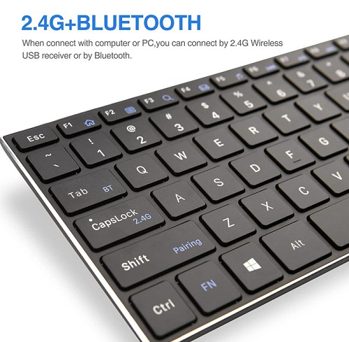 RIITEK ασύρματο πληκτρολόγιο RT721 με touchpad, Bluetooth & 2.4GHz RT-K22S