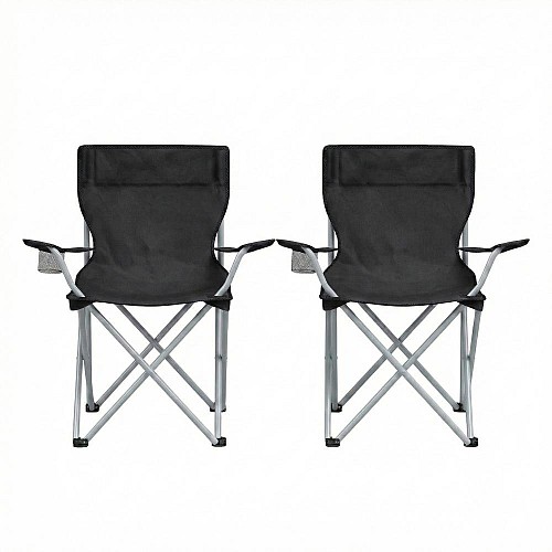 Songmics Camping Chair Set of 2 Black 84x52x81cm (GCB01BK) (SNGGCB01BK)