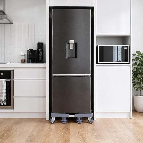 HOME USE βάση λευκών συσκευών HUH-0271 με ρόδες, ρυθμιζόμενη 42-68cm, έως 400kg, γκρι HUH-0271